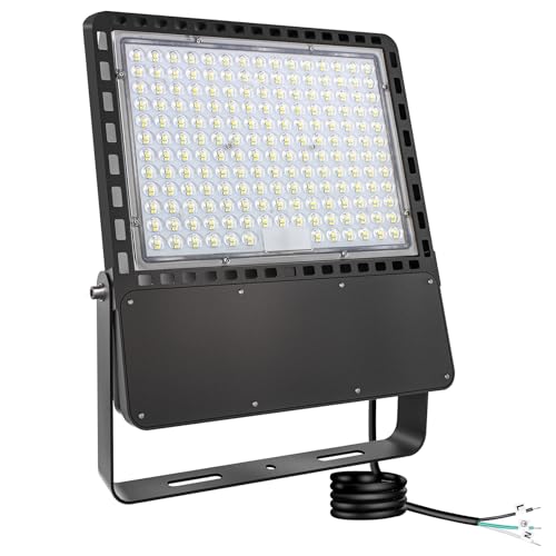 STASUN Flying Series Ultra 500W 75,000LM LED Flood Light Outdoor, 100-277V 5000K Daylight White, IP67 Waterproof Stadium Lights for Arena, Backyard, Parking Lot, Courts, ETL Certification - size: 500W