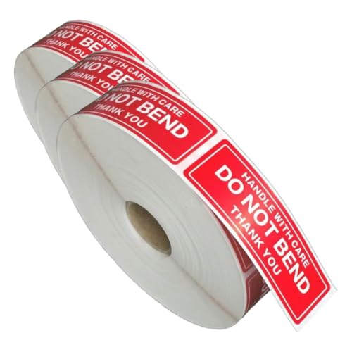 FirstZi 1x3 Inches Handle with Care - Do Not Bend - Thank You Self Adhesive Shipping Warning Labels for USPS Envelope, 1000 Stickers Per Roll (Pack of 3) - size: 1"x3"(1000 do not bend labels) (Pack of 3)
