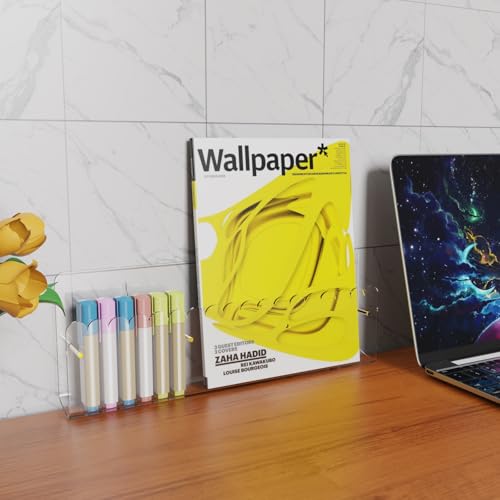 Brochure Holder Wall Mount, 2 Pack Acrylic Modular Flyer with Adjustable Magnetic Golden Bolt, Wavy Lace Pamphlet Display Stand for Organizer Trifold Flyer, Document, Leaflet, 3 Slots - color: 3 Slots