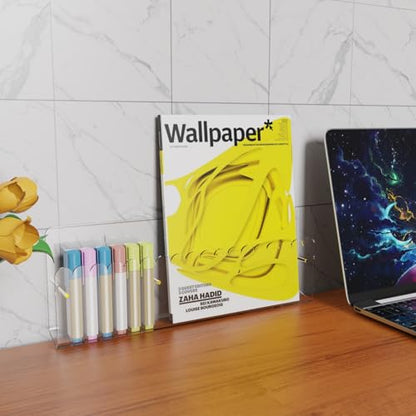 Brochure Holder Wall Mount, 2 Pack Acrylic Modular Flyer with Adjustable Magnetic Golden Bolt, Wavy Lace Pamphlet Display Stand for Organizer Trifold Flyer, Document, Leaflet, 3 Slots - color: 3 Slots