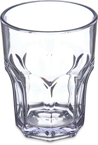 Carlisle FoodService Products Louis Clear Tumbler Short Glass for Restaurants, Catering, Kitchens, Plastic, 6 Ounces, Clear - size: 6 Ounces, style: Classic