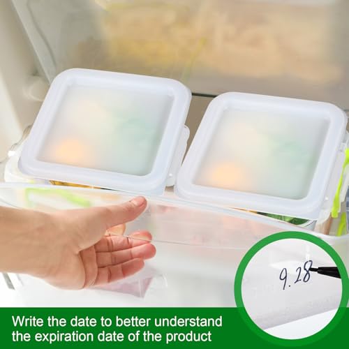 FoldTier 2 Pcs Square Food Storage Containers, White, 2 Qt,4 Qt - color: White, size: 2 Qt,4 Qt