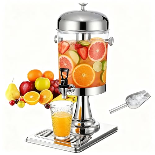 2.2 Gallon Drink Dispenser with Stand and Ice Core, Spigot and Ice Shovel - size: 2.2 Gallon / 8 L