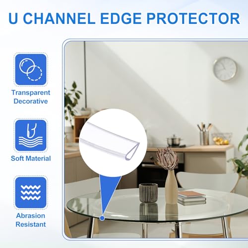 uxcell Clear Edge Trim 13.1Ft U Channel Edges Guards Fits 25/32"-13/16" - size: 13.1Ft x 1" x 9/16", Fits 25/32"-13/16"