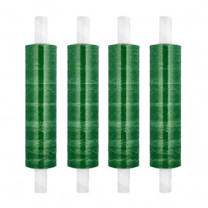 PSBM Dark Green Stretch Wrap with Handles, 4 Rolls 20 Inch x 1000 Feet 80 Gauge, Heavy Duty Plastic Wrap Industrial Strength Shrink Film for Moving, Packing & Shipping - size: 4 Rolls, style: Green
