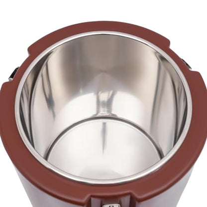 Insulated Food Carrier, 15L/13.62 QT Capacity Catering Hot Box with Stainless Steel Barrel, Food Warmers for Hot or Cold Food Storage Restaurant Canteen Home Party Lunch (brown) - color: 15L-Brown