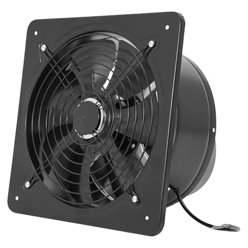 DNYSYSJ 12 Inch High Airflow Exhaust Fan, 125W 1177CFM 2800 RPM Noise-free, Explosion-Proof Ventilation Extractor Fan Axial Fan for Kitchen Warehouse and Workshop,Electric 12-Inch Roof Vent Fan - color: black,12",1177CFM