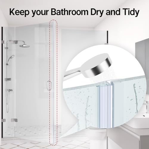 AmazerBath 5 PCS Shower Door Side Seal Strip for 1/2 Inch Glass - 15.75 Inches x 5, 5 Sections Segmented Shower Installation Kit, Frameless Glass Door Seal Strip - style: Side Seal 1/2