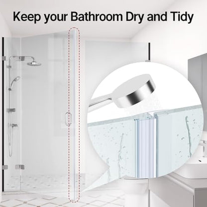 AmazerBath 5 PCS Shower Door Side Seal Strip for 1/2 Inch Glass - 15.75 Inches x 5, 5 Sections Segmented Shower Installation Kit, Frameless Glass Door Seal Strip - style: Side Seal 1/2