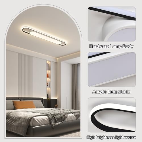 4Ft Smart Modern LED Ceiling Lights,65W High Brightness Linear Flush Mount Light Fixture,48" Dimmable Led Ceiling Lamp with Remote Control for Kitchen,Garage,Hallway,Laundry,Study Room. - color: Dimmable (3000K -6500K), size: 4 FT (48 Inch / 122cm)
