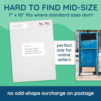 Blue Summit Supplies 100 7" x 10" Catalog Envelopes, Self Seal, White - size: 7 X 10