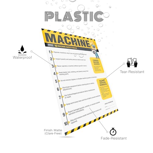 Machine Safety Poster – OSHA Rules Chart, 10 Machine Safety Guidelines - size: Machine