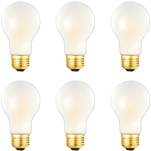 A19 Vintage Edison Bulb 60W Frosted Light bulb,E26 Dimmable LED Bulb,2700K - size: D-6W-2700K