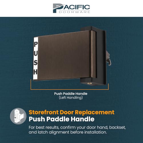 Adams Rite Push Paddle Storefront Door Handle, 6"x4.5", Left, Bronze, PD - color: Duronotic Bronze, style: Left Hand