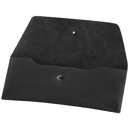 Ringsun Genuine Leather Cash Envelopes, Reusable Budget Envelope, Retro Clutch Wallet, Minimalist Wallet for Men & Women, Black - color: Black