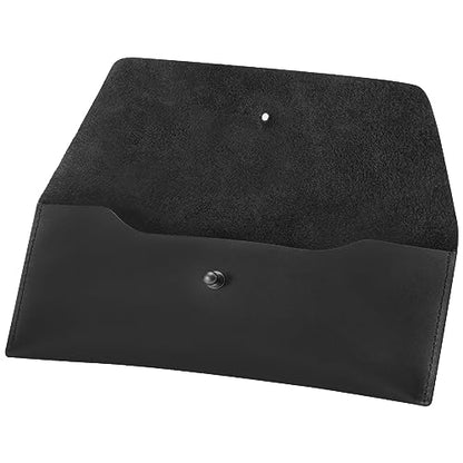 Ringsun Genuine Leather Cash Envelopes, Reusable Budget Envelope, Retro Clutch Wallet, Minimalist Wallet for Men & Women, Black - color: Black