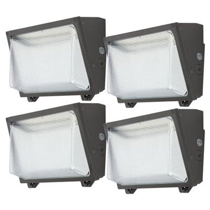 kadision LED Wall Pack with Photocell, 150W/120W/100W, Glass Lens, 4-Pack
