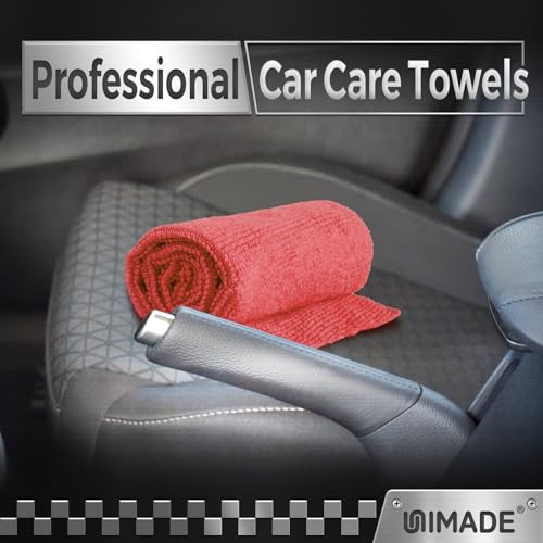 UNIMADE Microfiber Cleaning Cloth, 24 Pack Reusable Microfiber Towels - color: Red, size: 24pk