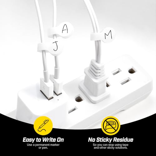 Wrap-It Storage Cable Labels - Mini (60 Pack) White - color: White, size: Mini