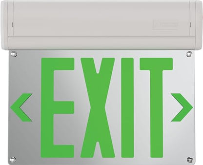 Lithonia Lighting Basics Edge-lit LED Exit Sign with Green Letters, Surface Mount Emergency Exit Only Sign, Ni-Cad Battery Backup (BE W G SM M6) - size: 1-Pack | Green Letters, style: Surface Mount