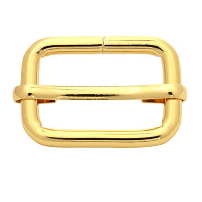 BIKICOCO Metal Slide Adjuster Buckle Tri-Glides with Movable Center Bar, for Straps, 1 x 0.6 Inch, Gold, Pack of 20 - color: Gold X 20 Pcs