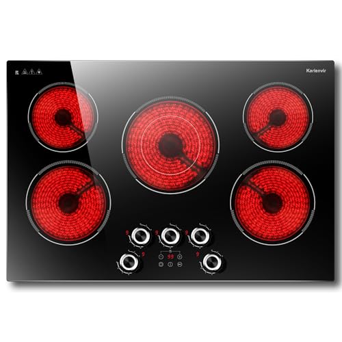 30 Inch Electric Cooktop Anti-slip Knob, 5 Burner Cookrop 8500W - size: 30 Inch 5 Burner 585138