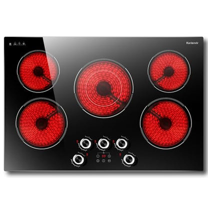 30 Inch Electric Cooktop Anti-slip Knob, 5 Burner Cookrop 8500W - size: 30 Inch 5 Burner 585138