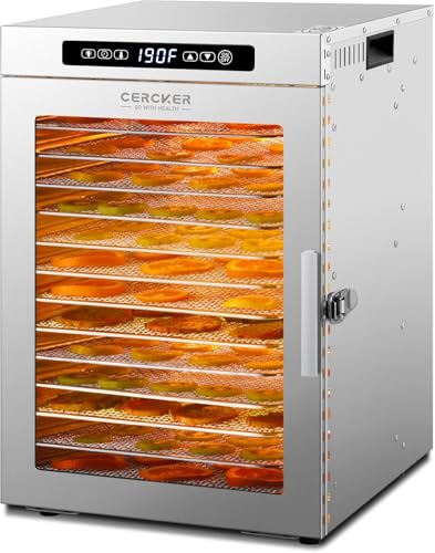 Food-Dehydrator for Fruit 14 Trays Large Food Dryer for Beef Jerky 190ºF - size: 14 trays