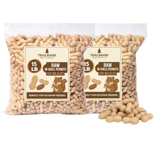 2 Pack of 15 Lb Bags (30 Pounds total) - Raw Peanuts For Squirrels, Raw In Shell Peanuts For Birds and Wildlife- Squirrel Food, Wild Bird Seed - Grown in The USA