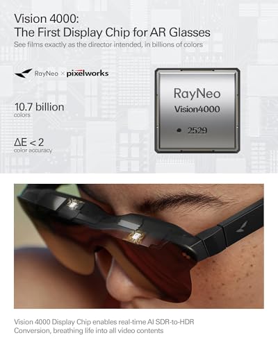 RayNeo Air 4 Pro AR/XR Glasses HDR10 201" Display, 120Hz 3D Movie Game