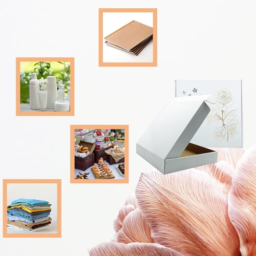 11x11x2 Inch Shipping Boxes Set of 25,White Corrugated Cardboard Mailers - size: 11x11x2 inches