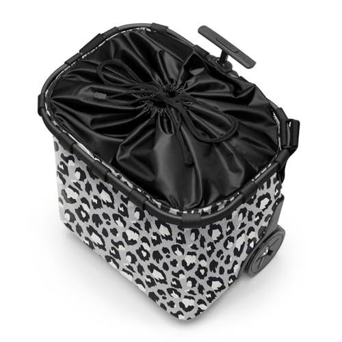 reisenthel carrycruiser Frame Leo Nero - Portable Shopping Trolley with Sturdy Aluminum Frame, Shoulder Strap and Removable mesh Inner Bag -Water-Repellent - color: Frame Leo Nero