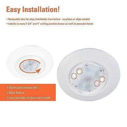 HALO HLCE 18-Pack 6 in LED Disk Ceiling Light 3000K 940lm 90 CRI Dimmable - size: 6 inch, 18-Pack