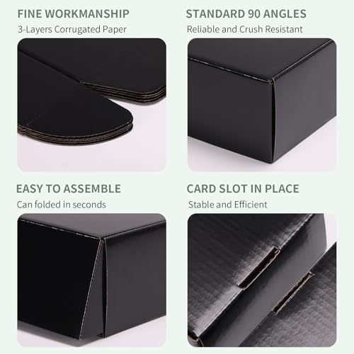 Rempry 6 Pack 9x6x4 Black Shipping Boxes, Small Cardboard Mailer Boxes for Small Business Shipping Packaging - color: Black, size: 9X6X4-6 Pack