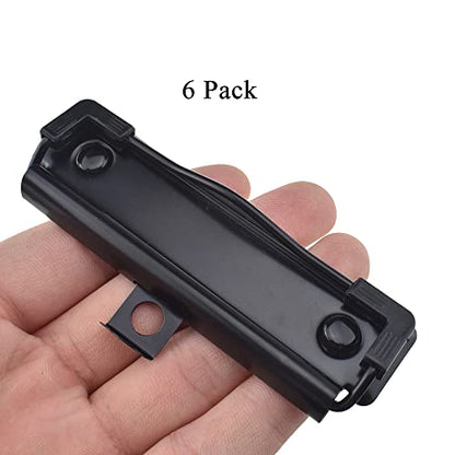 HAHIYO 3.94 Inches Black Metal Clipboard Clips with Rubber Grips 6 Pack Mountable Sturdy Strong Springs with Rivets Document File Wood Plastic Clips Board for Office School Home - style: Black-3.94in-6p