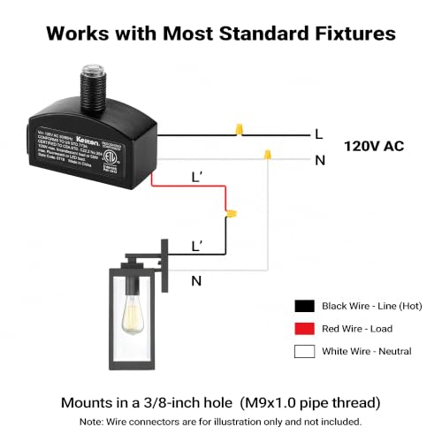 120V AC Dusk to Dawn Photocell Light Sensor, Outdoor Hard-Wired - size: 120V 1 Pack