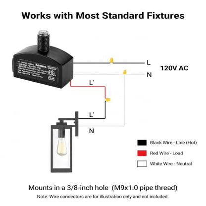 120V AC Dusk to Dawn Photocell Light Sensor, Outdoor Hard-Wired - size: 120V 1 Pack