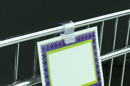 Sign Holder, 50 Pack, Plastic, Fits Wire Baskets & Shelving Up to 3/8" Diameter - size: 50 Pack