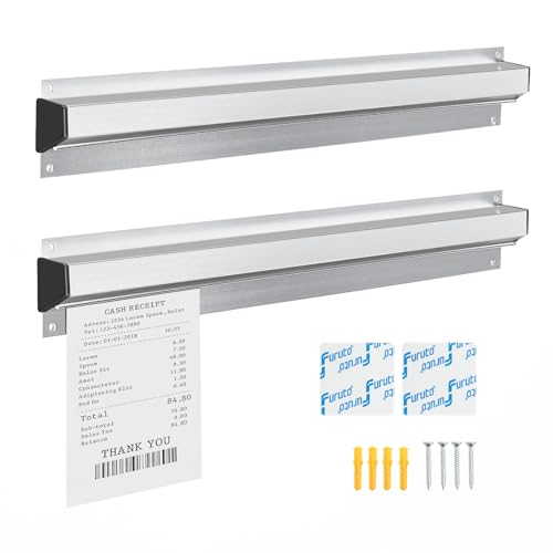 Ticket Holder for Restaurant, 16/18/24/28/30" Ticket Check Rack Restaurant Order Receipt Holder Ticket Rail Display Slide Ticket Rack for Commercial Kitchen Cafes Pubs Bars (18 Inch) - size: 18 Inch