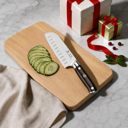 imarku Santoku Knife 5 Inch, Ultra Sharp Chef Knife with Pakkawood Handle - color: Black Ebony