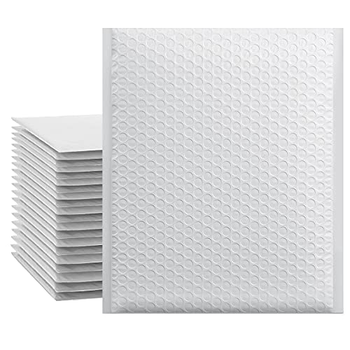 Immuson White 8.5 x 11 Inches Poly Bubble Mailers, 25 Pcs Self-Seal Shipping Bags, Packaging Bags, Padded Shipping Envelopes, Bubble Envelopes for Mailing/Packaging/Delivering - size: 8.5"x11"/25 Pcs