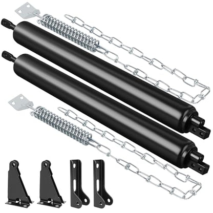 Storm Door Closer, 2PCS Heavy Duty Screen Door Closers with Protector Chains Spring, Storm Door Bracket Kit Compatible with Andersen/Emco/Larson/40201 (Closer and Chain, 2 Packs(Black)) - size: 2 Packs(Black)