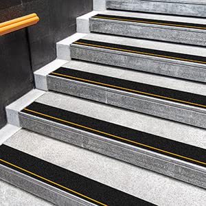 Non Slip Tape 4Inch x 30FT Waterproof Anti Slip Traction Tape, Best Grip Anti Slip Tape with Reflective Stripe for Slippery Stairs Surfaces - color: Yellow Reflective Stripe