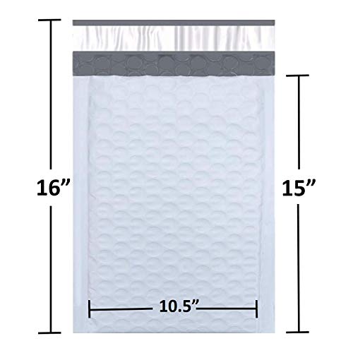 SALES4LESS #5 Poly Bubble Mailers 10.5X16 Inches Shipping Padded Envelopes Self Seal Waterproof Cushioned Mailer 10 Pack (PBMVR_10.5X16-10) - size: 10.5X16 Pack of 10