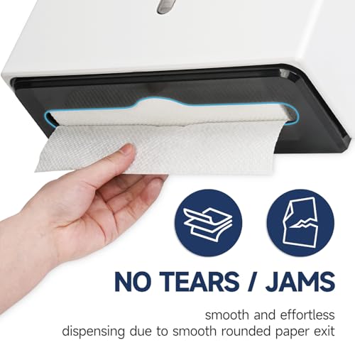 AIKE 200-Sheet Multifold Paper Towel Dispenser,No-Drill Wall Mount,White - color: White
