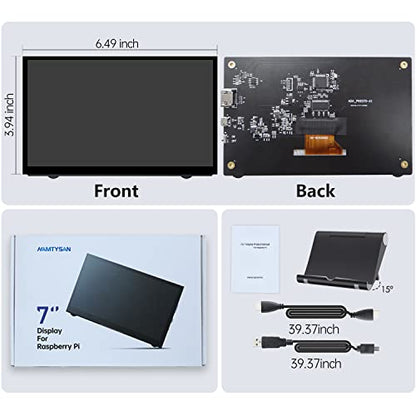 HAMTYSAN Raspberry Pi Screen, 7 Inch Portable Monitor External Display 800x480 IPS Screen Small HDMI Monitor for Raspberry Pi 400/4/3/2/Zero/B/B+ Jetson Nano Win11/10/8/7 (Non-Touch) - size: 7" 800x480, style: No-touch