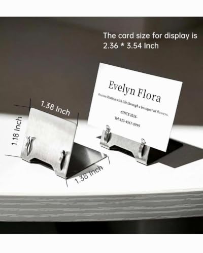 10 Pack Stainless Steel Card Holders, Waterproof Small Sign Holder 1.38 in