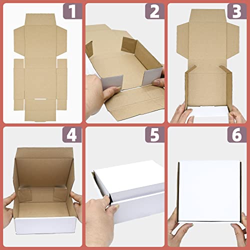 KBG Small Shipping Boxes 4X4X1 inch,White Corrugated Cardboard Mailers for Business,50 Pack Small Mailing Boxes Packaging Box Mini