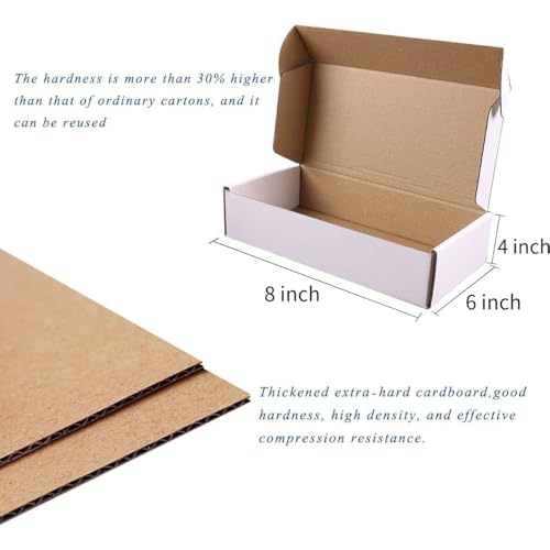 Shipping Boxes, 10Pcs White 8x6x4in Corrugated Cardboard Box - color: White, size: 8x6x4