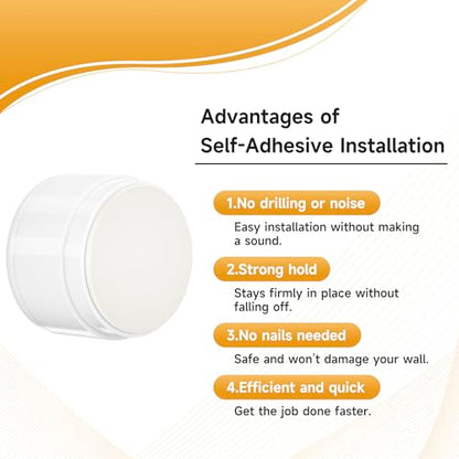 Door Stoppers for Wall with Adhesive, Aluminum, 1.38"x0.94", White - color: White